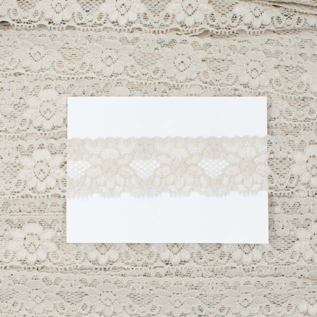 Stretch Lace Trim 30mm Design-S6 Stone