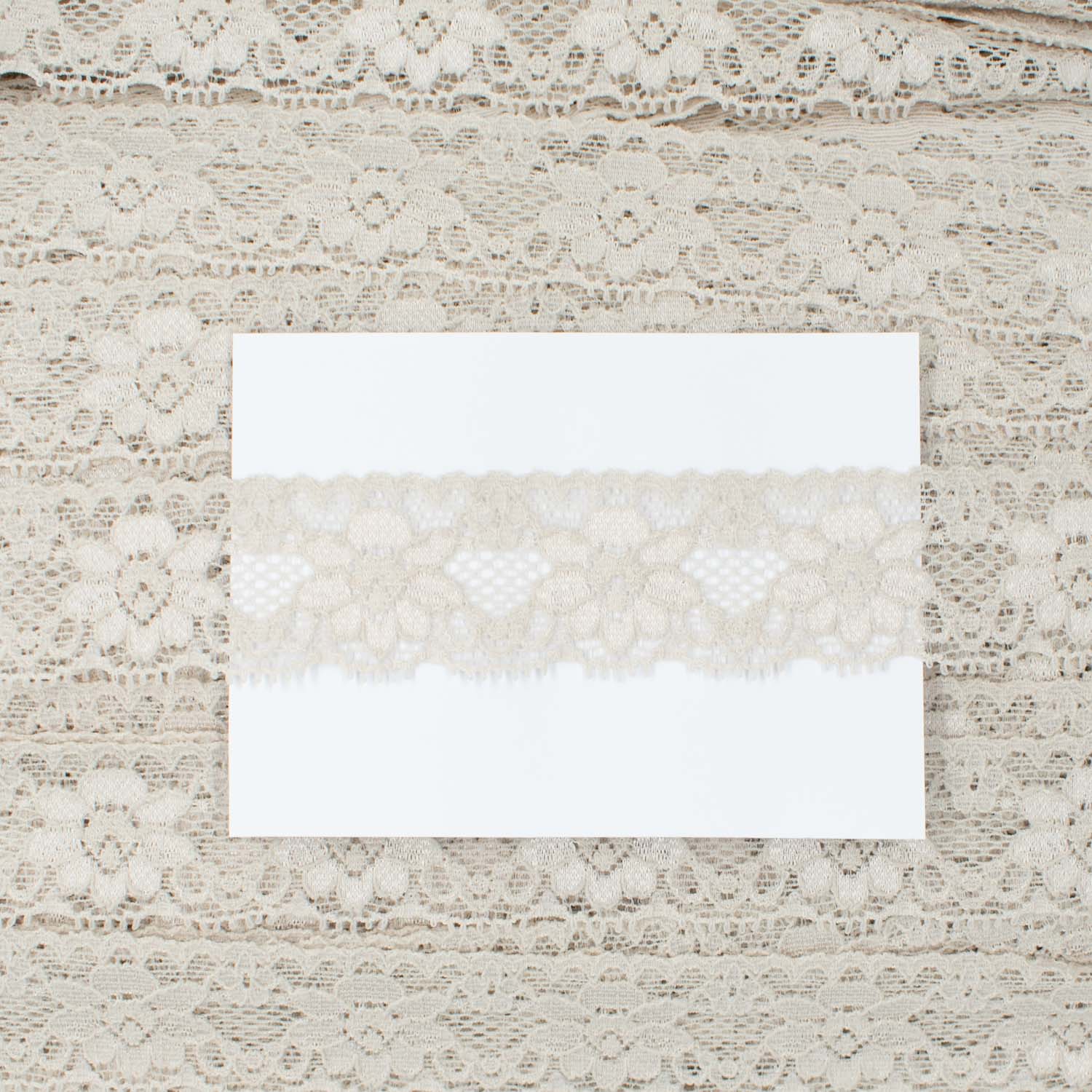 Stretch Lace Trim 30mm Design-S6 Stone