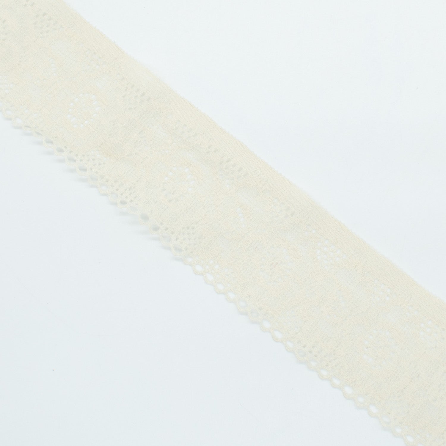 Stretch Lace Trim 40mm Design-K4 Cream