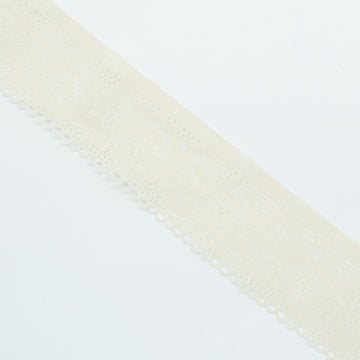 Stretch Lace Trim 40mm Design-K4 Cream