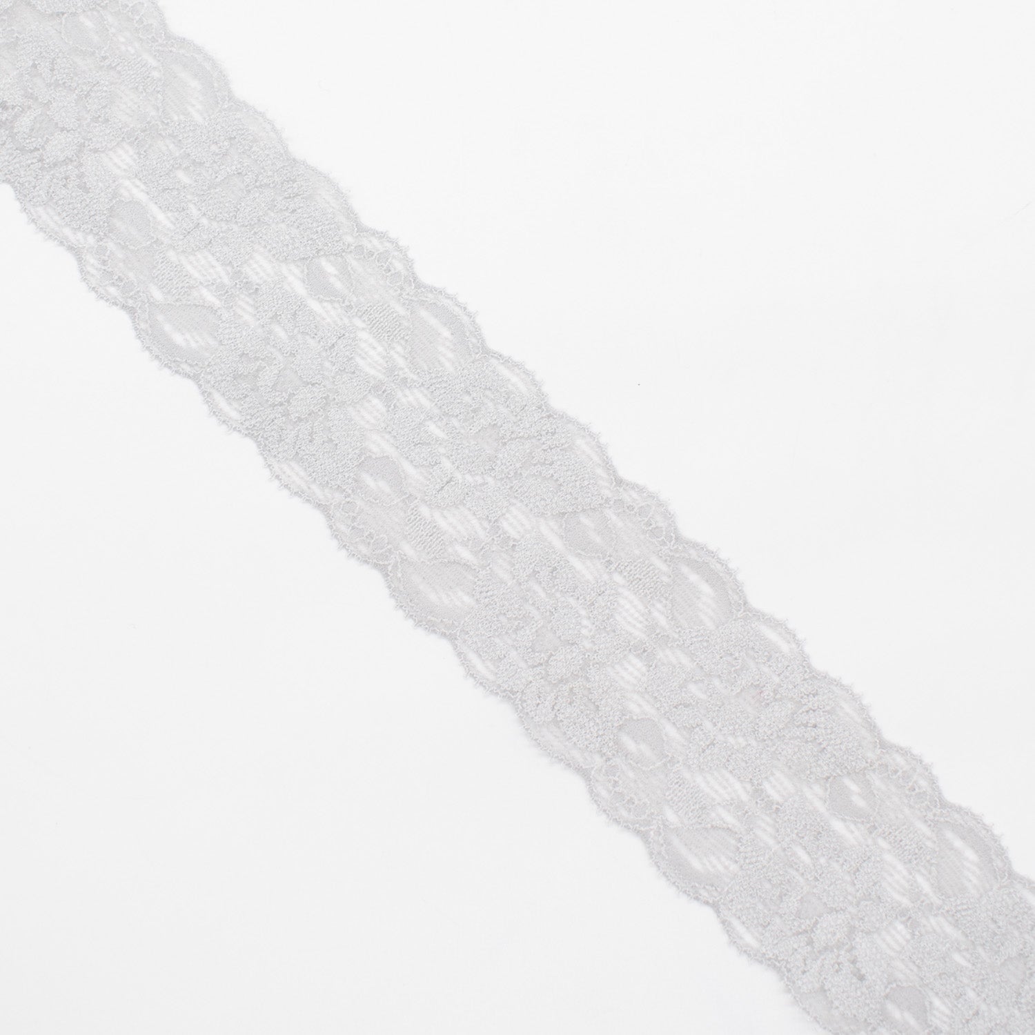 Stretch Raschel Lace Trim 40mm Design-S8 Silver