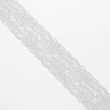 Stretch Raschel Lace Trim 40mm Design-S8 Silver