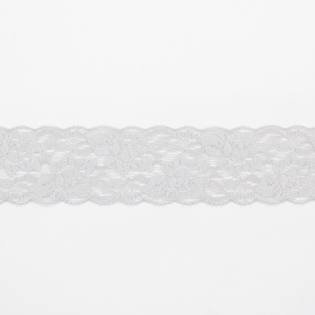 Stretch Raschel Lace Trim 40mm Design-S8 Silver