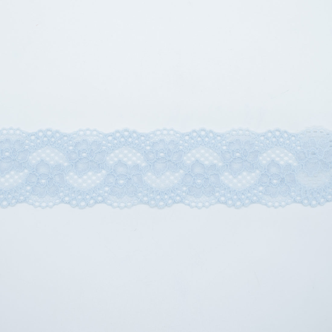 Stretch Raschel Lace Trim 50mm Design-58 Light Blue