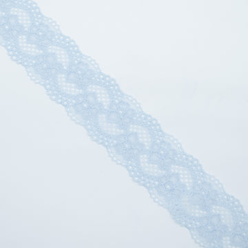 Stretch Raschel Lace Trim 50mm Design-58 Light Blue