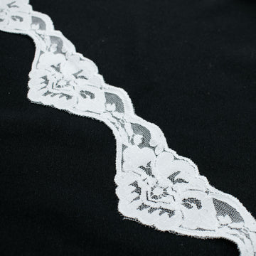 Stretch Raschel Lace Trim 60mm Design-TR White