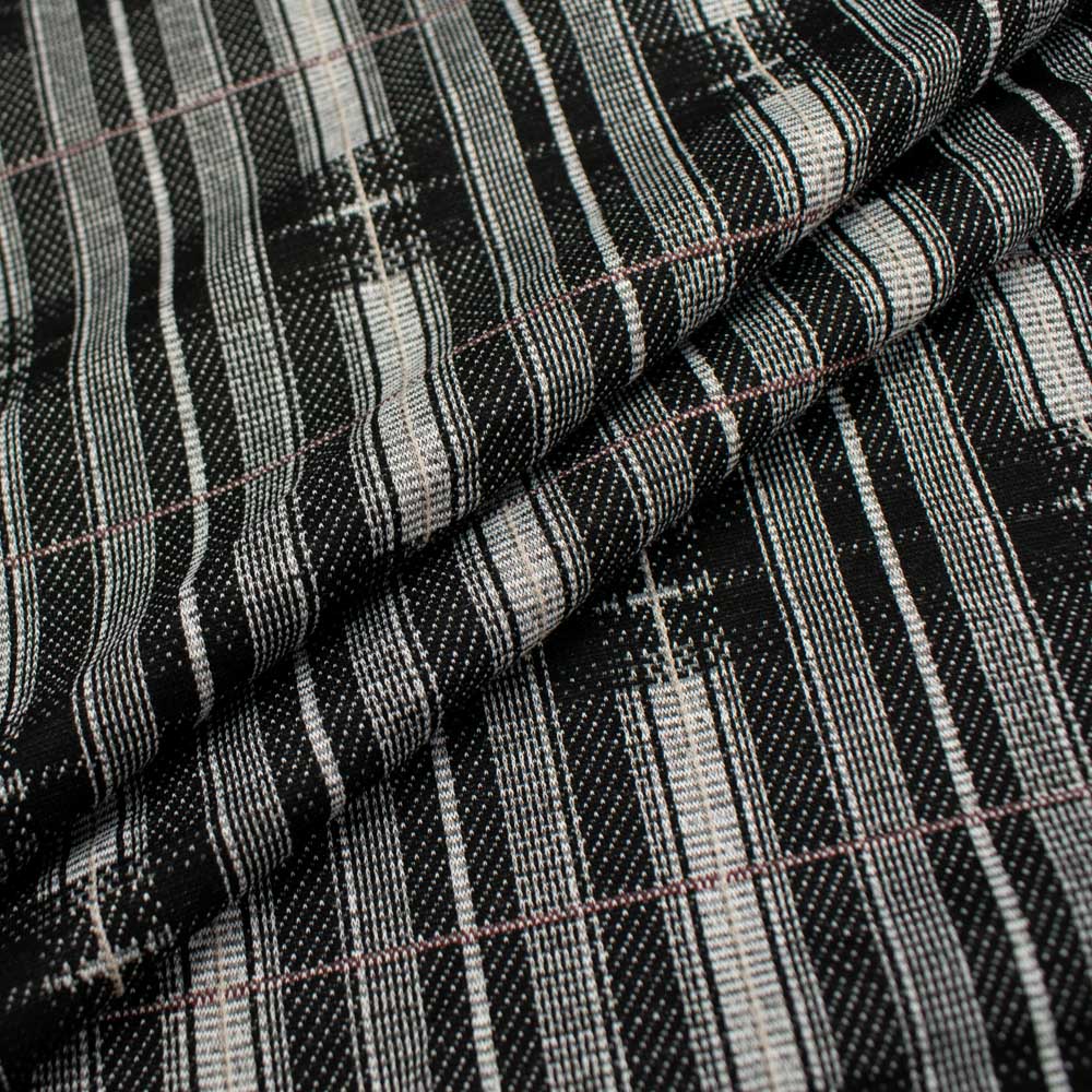 Printed Suiting Knit Design-1 Black & White Stripes