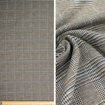 Printed Suiting Knit Design 2 - Latte Check