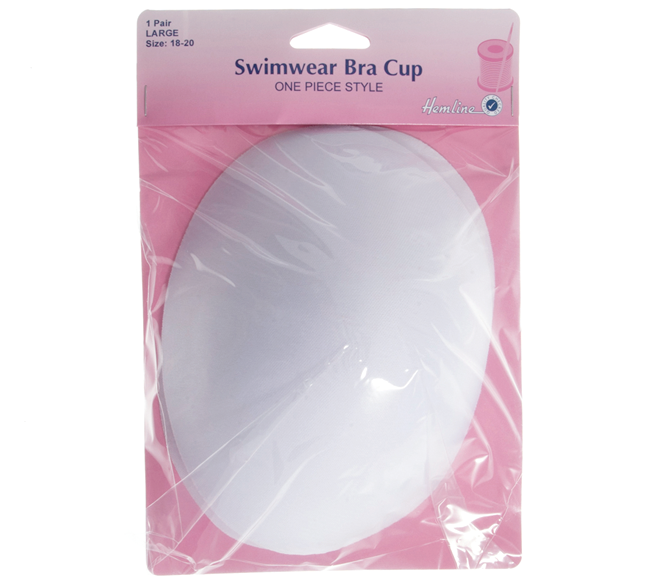 Hemline Swimwear Bra Cup Large White