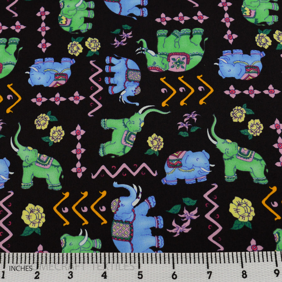 Elephants Design Cotton Prints by Homecraft Textiles - Haberdashery Shop in Australia