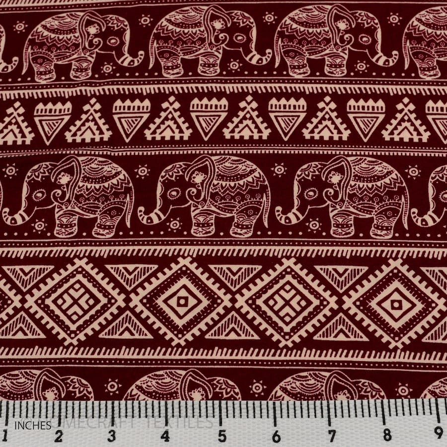 Elephants Design Cotton Prints by Homecraft Textiles - Haberdashery Shop in Australia