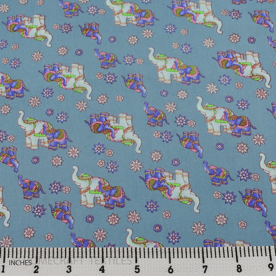 Elephants Design Cotton Prints by Homecraft Textiles - Haberdashery Shop in Australia