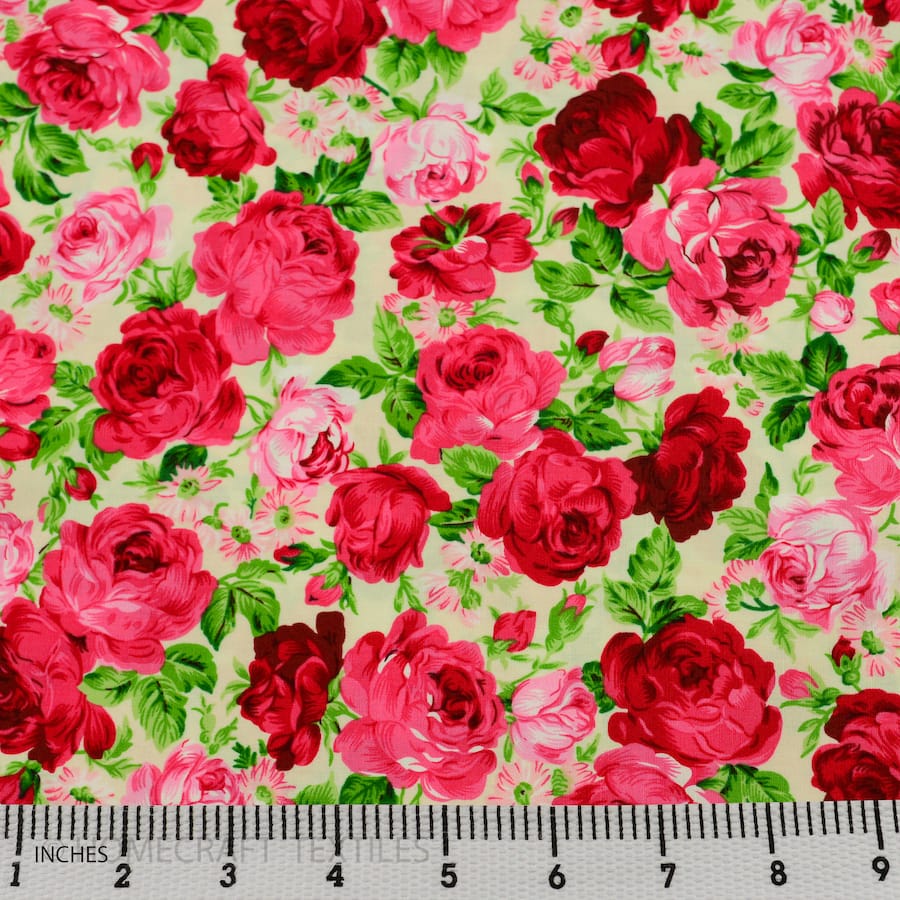 Flowers Design Cotton Prints by Homecraft Textiles - Haberdashery Shop in Australia