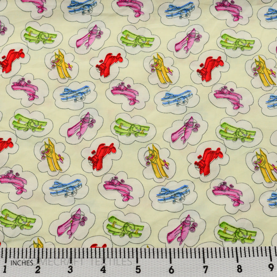 Planes Design Cotton Prints by Homecraft Textiles - Cheap Fabric Online Australia