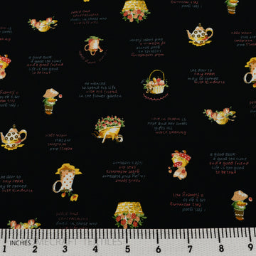 Teapot, Pitcher, and Basket Design Cotton Prints by Homecraft Textiles - Cheap Fabric Online Australia