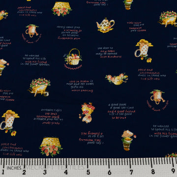 Teapot, Pitcher, and Basket Design Cotton Prints by Homecraft Textiles - Cheap Fabric Online Australia