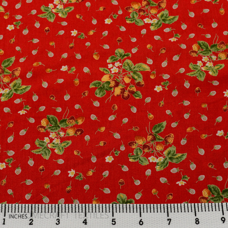 Strawberries Design Cotton Prints by Homecraft Textiles - Fabric Online Australia