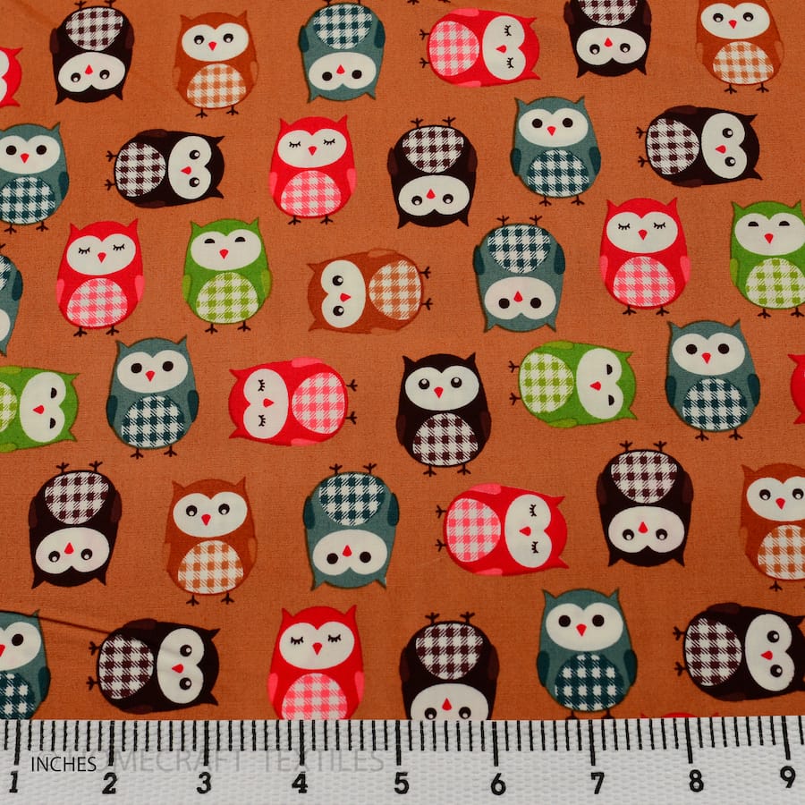 Owls Design Cotton Prints by Homecraft Textiles - Fabric Online Australia