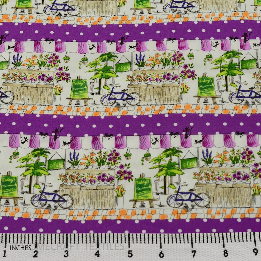Flower Shop Design Cotton Prints by Homecraft Textiles - Online Fabric Store