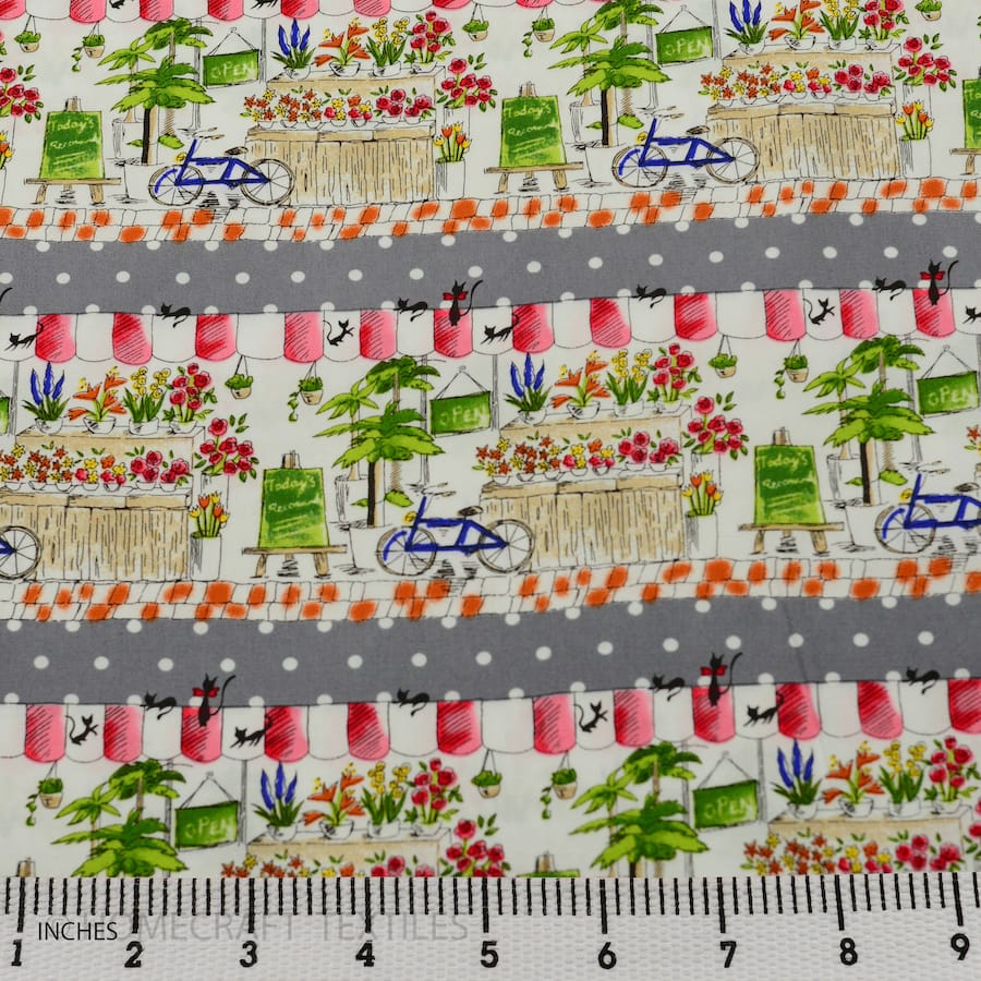 Flower Shop Design Cotton Prints by Homecraft Textiles - Online Fabric Store