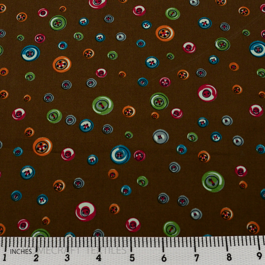 Buttons Design Cotton Prints by Homecraft Textiles - Fabric Online Australia