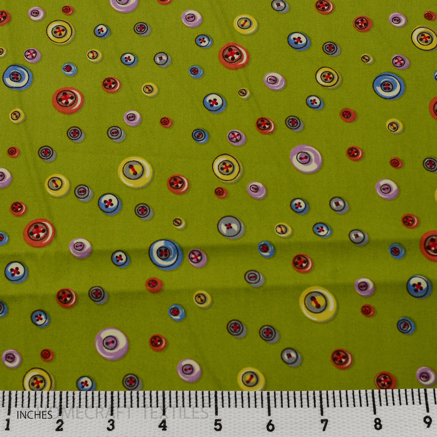 Buttons Design Cotton Prints by Homecraft Textiles - Fabric Online Australia