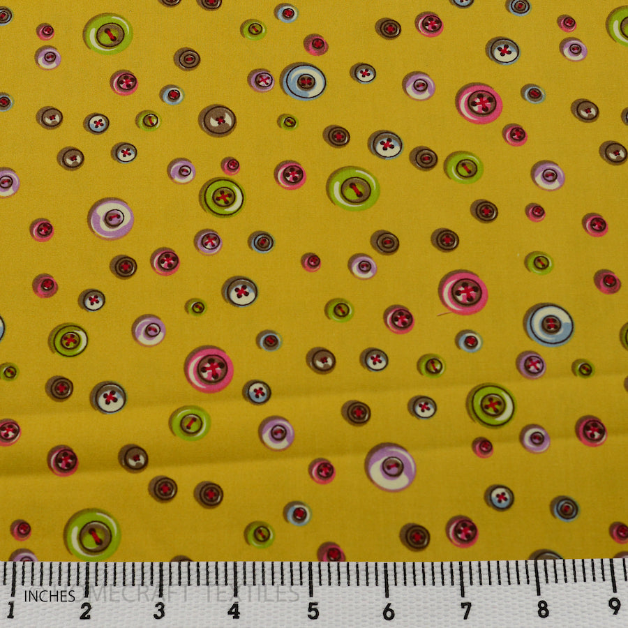 Buttons Design Cotton Prints by Homecraft Textiles - Fabric Online Australia