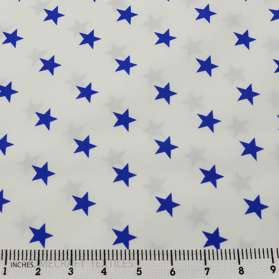 Stars in White Fabric Cotton Prints by Homecraft Textiles - Fabric Online Australia