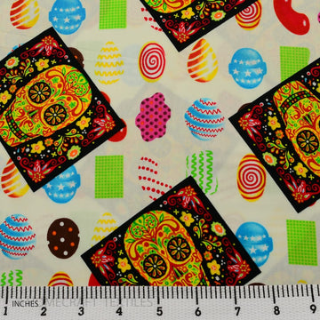 Colorful Skull Design Cotton Prints by Homecraft Textiles - Fabric Online Australia
