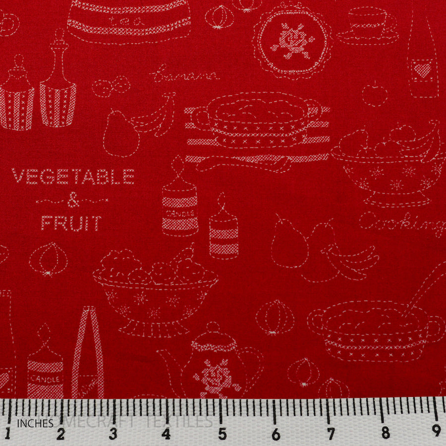 Vegetable, Fruit, and Kitchen Items Design Cotton Prints by Homecraft Textiles - Online Fabric Store