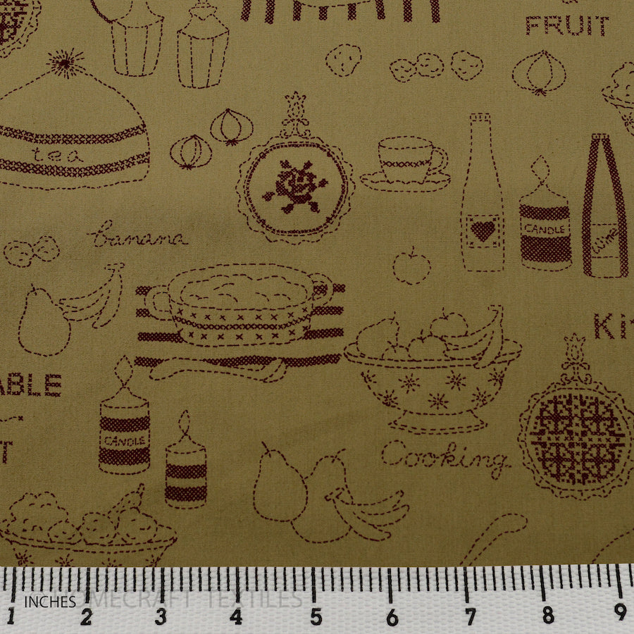 Vegetable, Fruit, and Kitchen Items Design Cotton Prints by Homecraft Textiles - Online Fabric Store