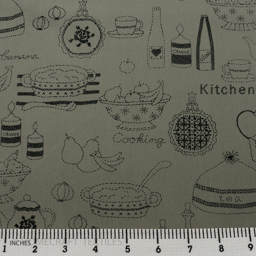 Vegetable, Fruit, and Kitchen Items Design Cotton Prints by Homecraft Textiles - Online Fabric Store