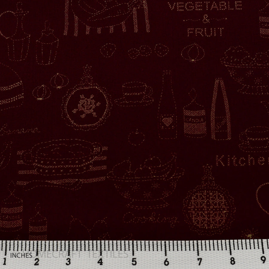 Vegetable, Fruit, and Kitchen Items Design Cotton Prints by Homecraft Textiles - Online Fabric Store
