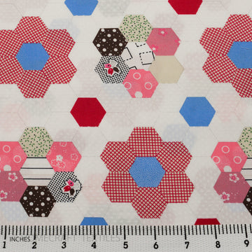 Hexagon Tile Design Cotton Prints by Homecraft Textiles - Online Fabric Store