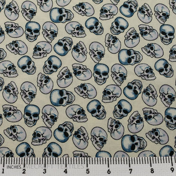 Skull Design Printed Cotton Canvas by Homecraft Textiles - Fabric Online Australia