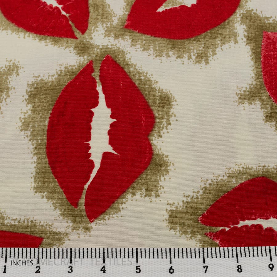 Lips Design Printed Cotton Canvas by Homecraft Textiles - Fabric Online Australia