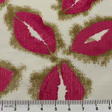 Lips Design Printed Cotton Canvas by Homecraft Textiles - Fabric Online Australia