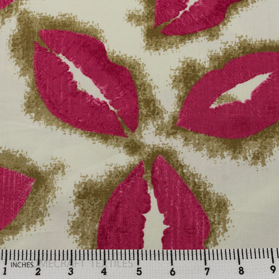 Lips Design Printed Cotton Canvas by Homecraft Textiles - Fabric Online Australia