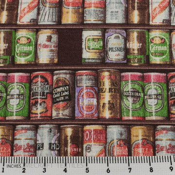 Canned Beer Design Printed Cotton Canvas by Homecraft Textiles - Fabric Online Australia