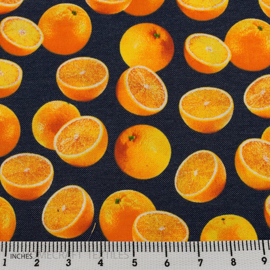 Orange Design Printed Cotton Canvas by Homecraft Textiles - Fabric Online Australia
