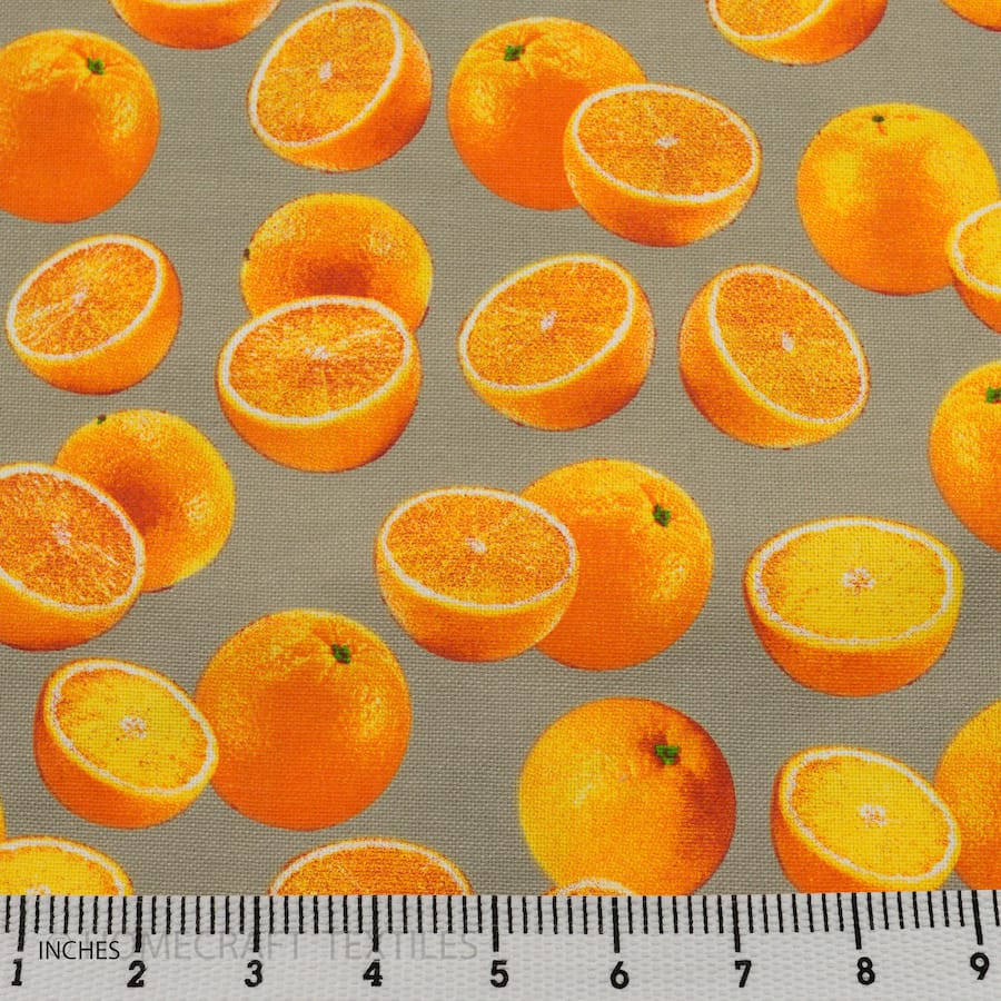 Orange Design Printed Cotton Canvas by Homecraft Textiles - Fabric Online Australia