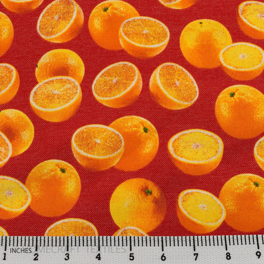 Orange Design Printed Cotton Canvas by Homecraft Textiles - Fabric Online Australia