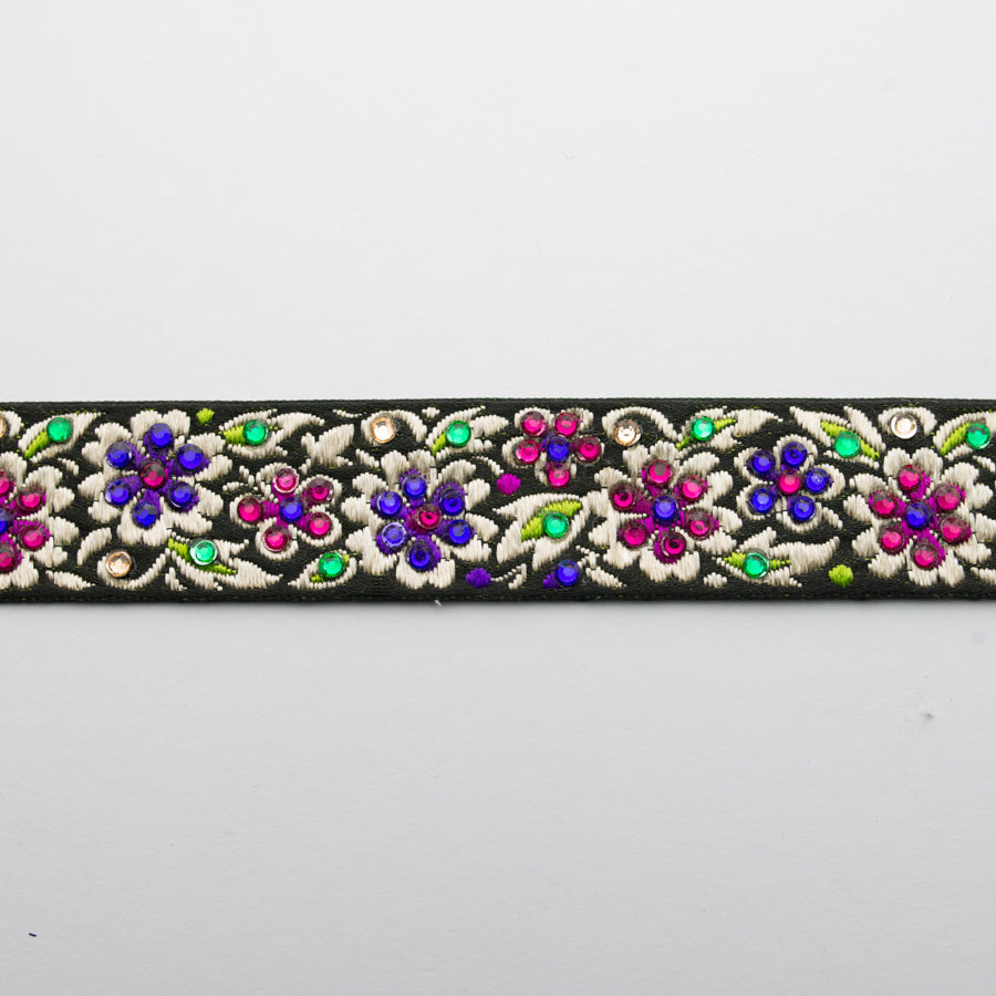 Embroidered Fancy Floral Ribbon-2.5cm
