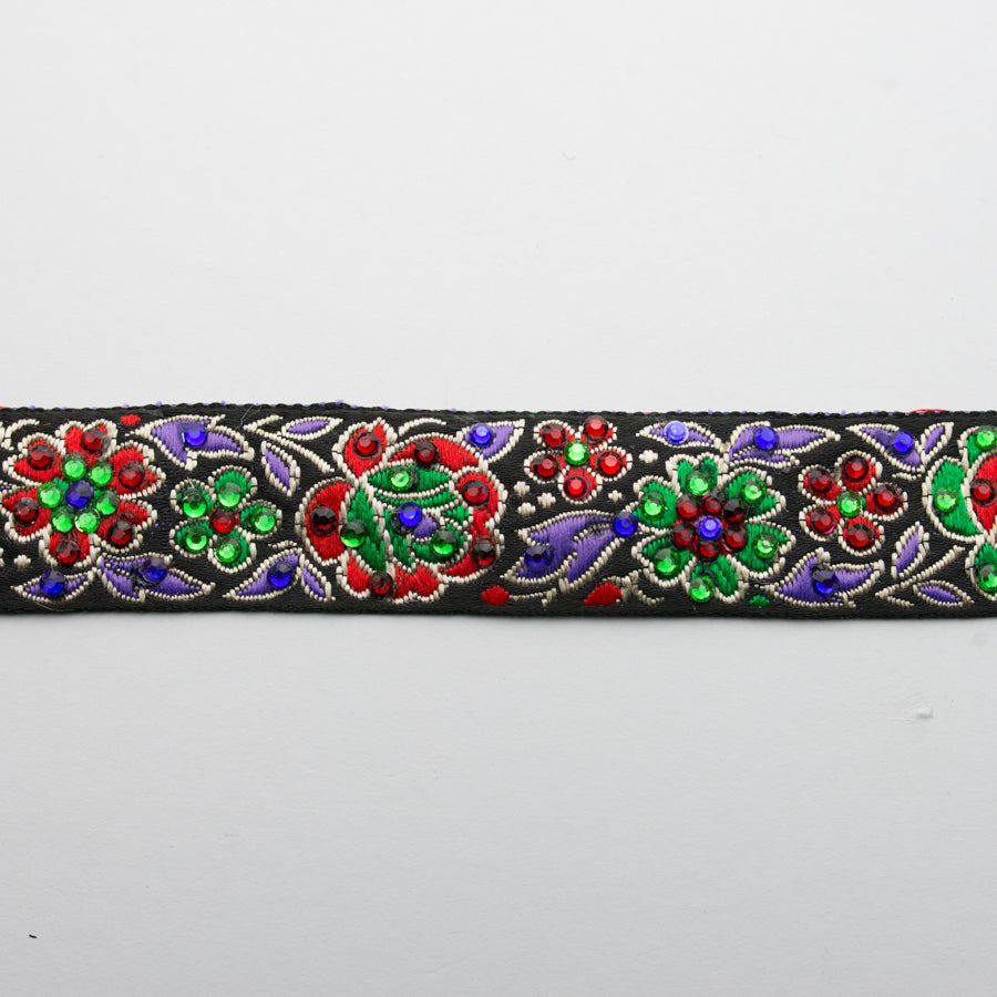 Embroidered Fancy Floral Ribbon-2.5cm