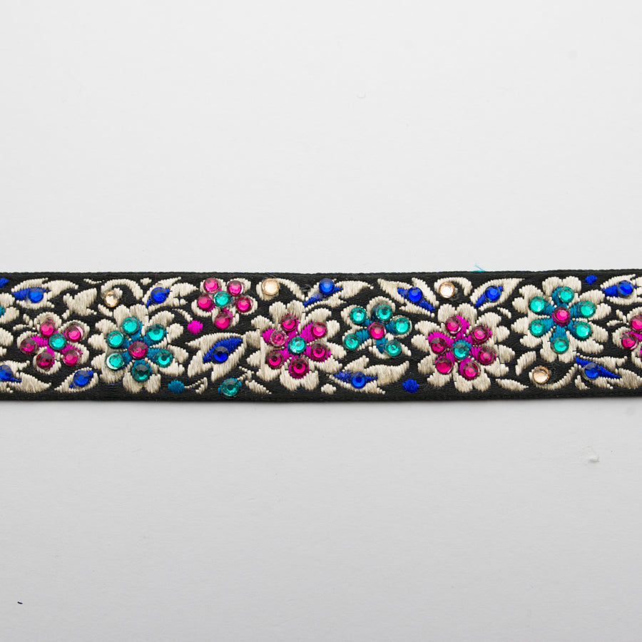 Embroidered Fancy Floral Ribbon-2.5cm