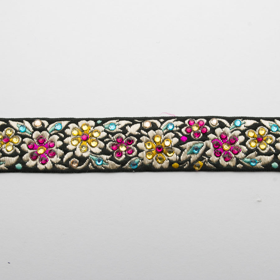 Embroidered Fancy Floral Ribbon-2.5cm