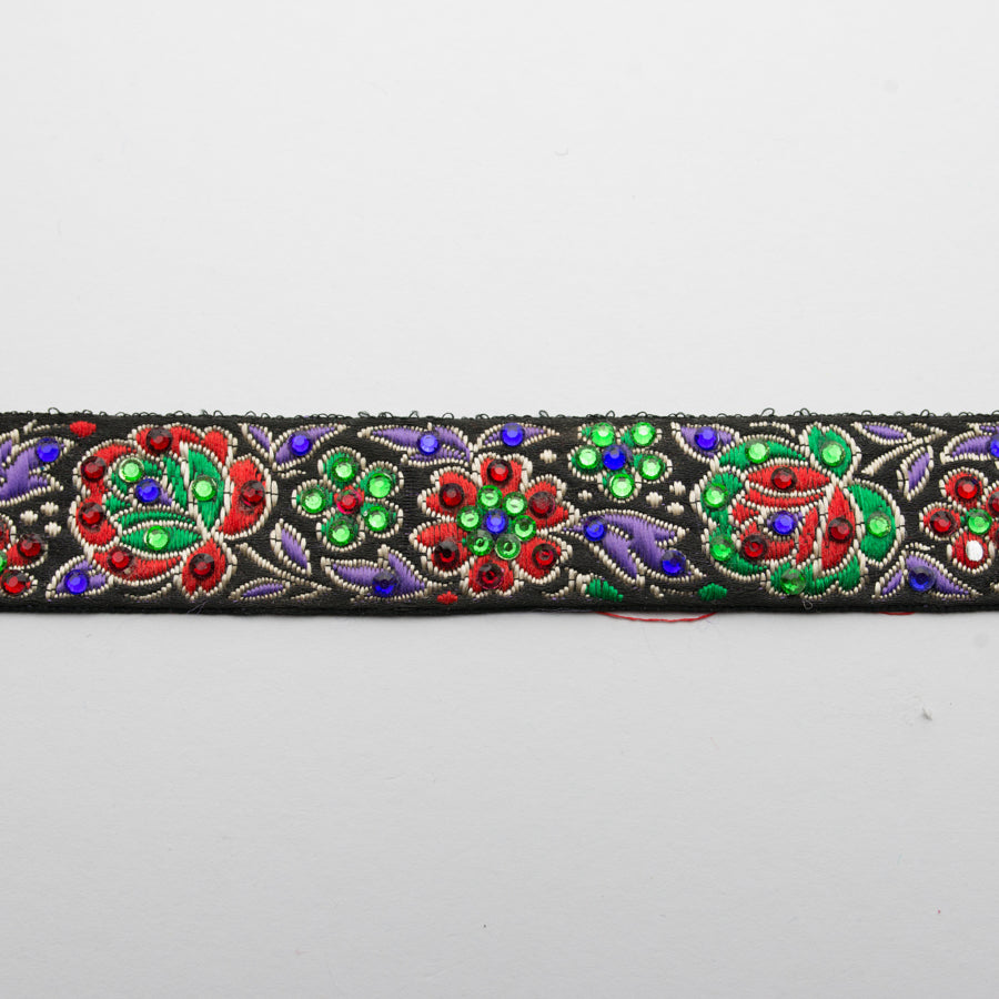 Embroidered Fancy Floral Ribbon-2.5cm