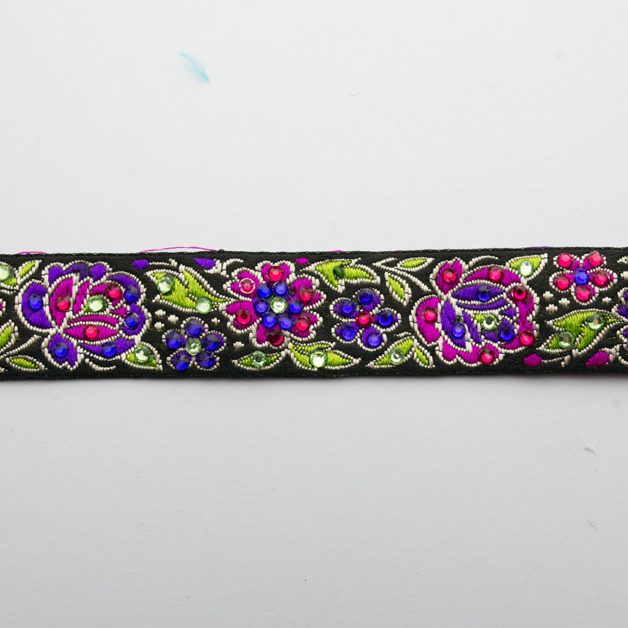 Embroidered Fancy Floral Ribbon-2.5cm