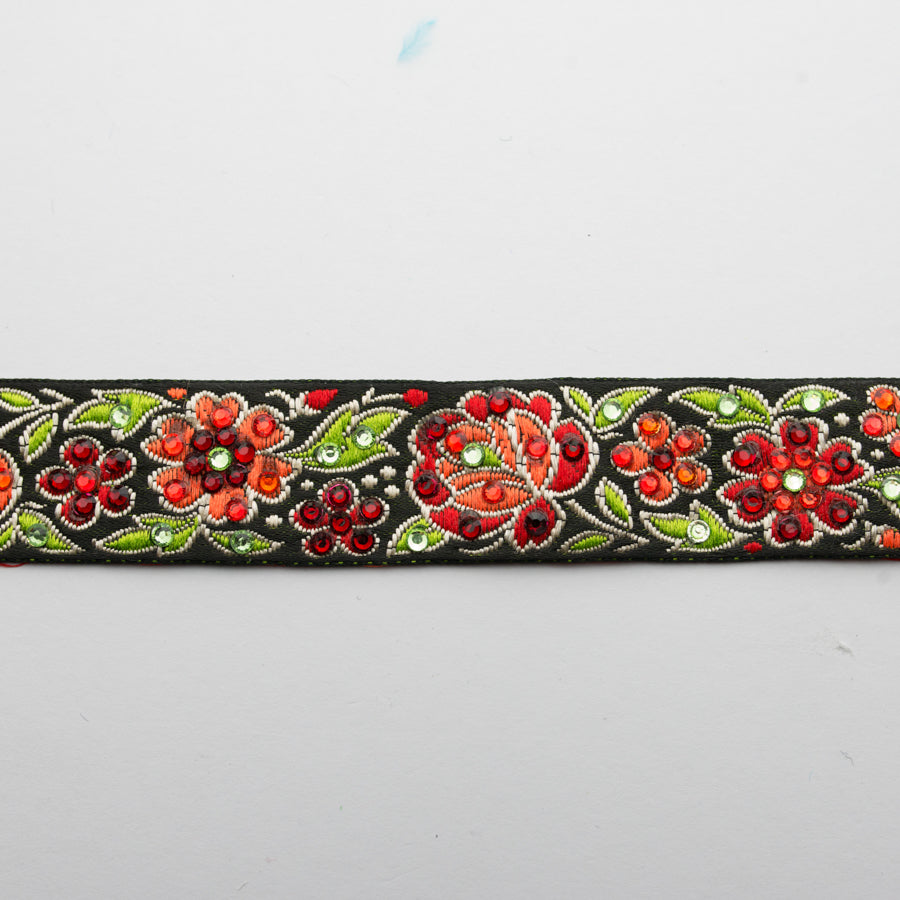 Embroidered Fancy Floral Ribbon-2.5cm