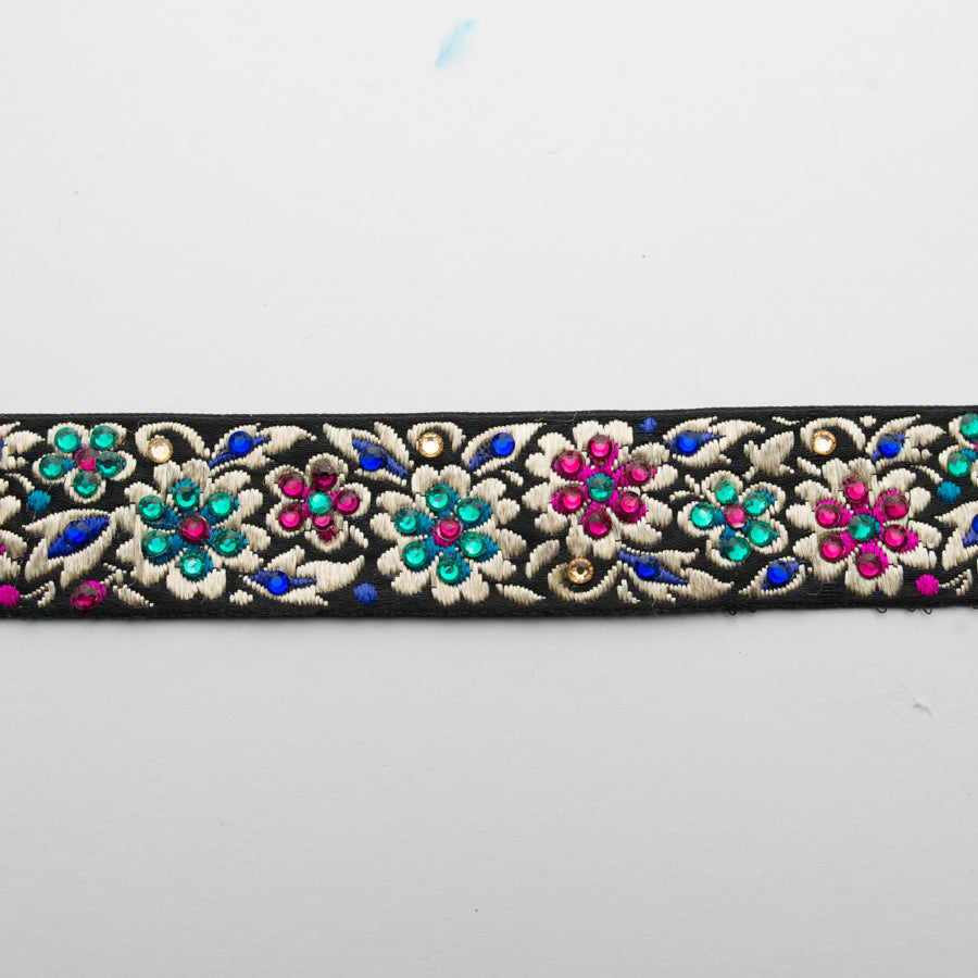 Embroidered Fancy Floral Ribbon-2.5cm